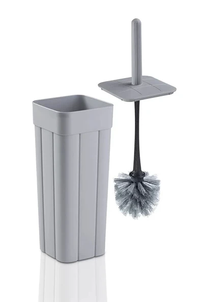 2'li Banyo Seti - 10L Pırpır Kapaklı Çöp Kovası Ve Wc Fırçalık - Resim 3