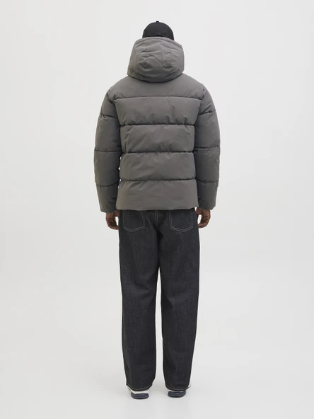 JACK JONES Erkek Kolu Yazı Baskılı Şişme Mont 12283517 - Resim 5