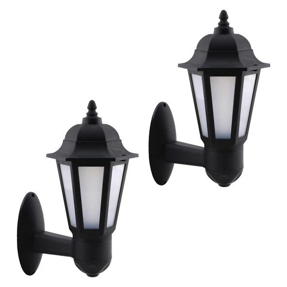 Bahçe Sokak Duvar Aplik Lamba Aydınlatma Lale Bahçe Armatürü Yandan Montaj E27 Duy Siyah Plastik - Resim 5