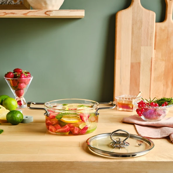 Karaca Amore Borosilikat Cam Derin Tencere 16 Cm - Resim 10