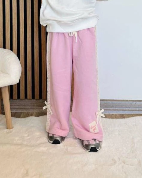 Cg Kids Barbie kabartma barbie yazı 3 iplik kumaş kız çocuk alt üst takım süper kalite sırt baskı ve eşofman detay - 3