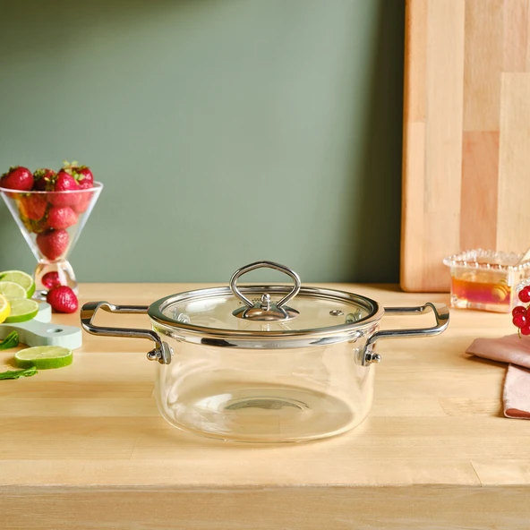 Karaca Amore Borosilikat Cam Derin Tencere 16 Cm - Resim 11