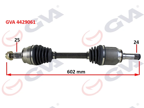 GVA 4429061 KOMPLE AKS SOL MİLLİ AKS LALE Lİ DOBLO 1.3 MJT 10> 602mm 51810626 ürün görseli 1