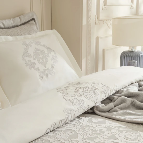 Karaca Home Grace 8 Parça Çift Kişilik Çeyiz Seti Gri - Resim 5