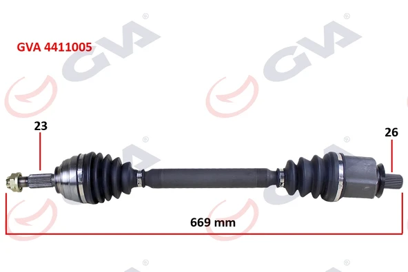 GVA 4411005 KOMPLE AKS SOL MEGANE II 1.6 16V 03-08 669mm AUTO. 8200613829 ürün görseli