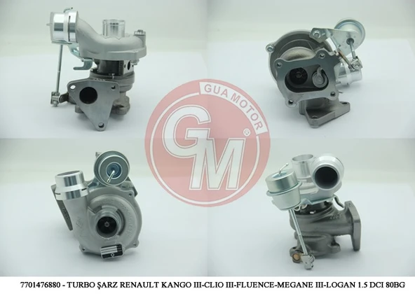 GUA 40610 TURBO ŞARJ RENAULT KANGO DACIA LOGAN LOGAN MCW 1.5 DCI 80-85BG 7701476880-478276H307056-7701476041 ürün görseli