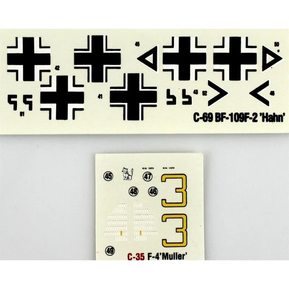 Mistercraft C038 1/72 Ölçek, BF-109F-4 (Muller) Savaş Uçağı, Plastik Model kiti - Resim 5