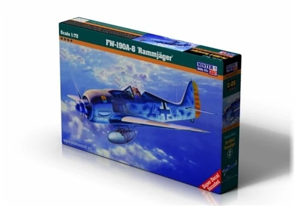 Mistercraft C005 1/72 Ölçek, Fw-190A-8 (Rammjager) Savaş Uçağı, Plastik Model kiti ürün görseli 1
