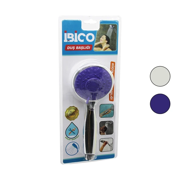 KÜÇÜK YUVARLAK - BOMBELİ=8CM DUŞ BAŞLIK KADEMELİ KROM GÖVDE-BEYAZ-RENKLİ ZEMİN SAP:11.5CM (5284) ürün görseli