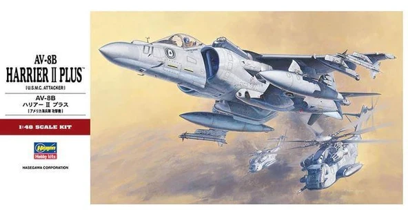 Hasegawa PT28 7228 1/48 Ölçek, AV-8B Harrier II Plus, Savaş Uçağı Plastik Model Kiti ürün görseli
