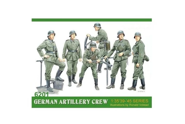 Dragon 6201 1/35 Ölçek, Alman Topçu Mürettebatı Asker Figürleri Plastik Model Kiti ürün görseli