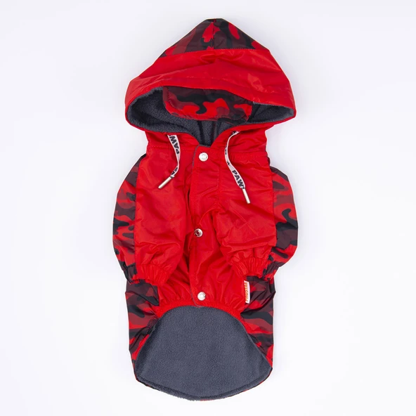 Pawstar Kırmızı Dijon Polarlı Su Geçirmez Orta-Büyük Irk Köpek Yağmurluğu - Resim 4