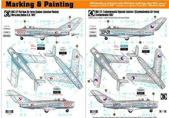 Mistercraft F002 1/48 Mig-17F Fresco Savaş Uçağı Plastik Model Kiti - Resim 3