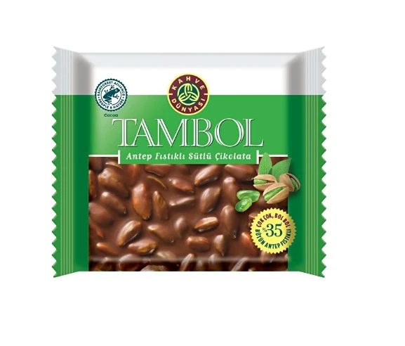 Tambol Bütün Antep Fıstıklı Sütlü Çikolata 77 gr ürün görseli