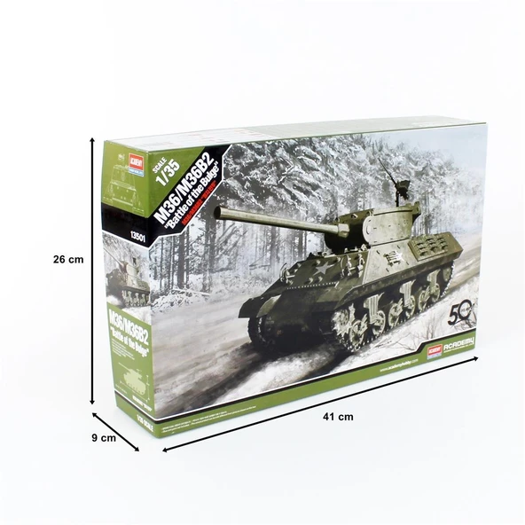 Academy 13501 1/35 Ölçek, M36/M36B2 (Battle of the Bulge) Tankı, Plastik Model kiti - Resim 5