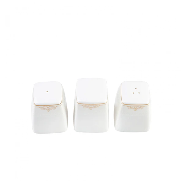 Emsan Fine Bone Estiva Gold 61 Parça 12 Kişilik Kare Yemek Takımı - Resim 4