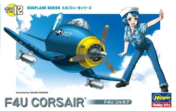 Hasegawa TH12 60122 F4U Corsair, Savaş Uçağı (Eggplane Serisi), Plastik Model Kiti ürün görseli