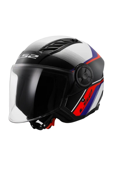LS2 AIRFLOW 2 RUSH YARIM KASK BEYAZ - MAVI - KIRMIZI
