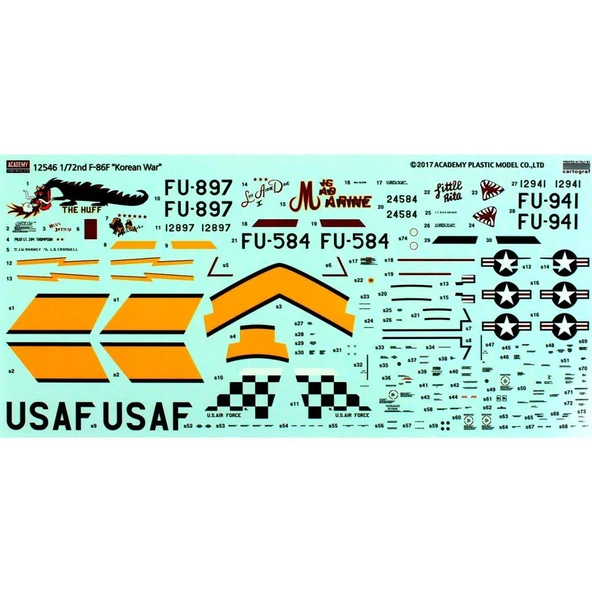 Academy 12546 1/72 Ölçek, F-86F (Korean War) Special Edition Savaş Uçağı, Plastik Model kiti - 4