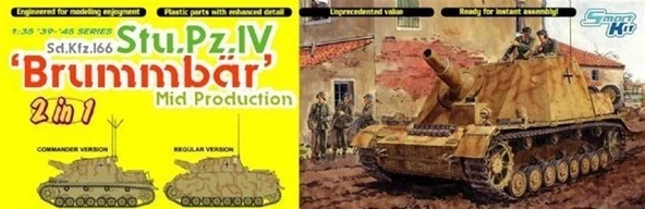 Dragon 6460 1/35 Ölçek, Sd.Kfz.166 Stu.Pz.IV (Brummbar) Tankı Plastik Model Kiti ürün görseli 1