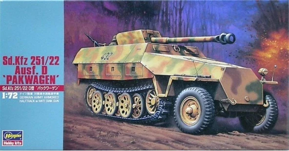 Hasegawa MT45 31145 1/72 Ölçek, Sd.Kfz 251/22 Ausf.D (Pakwagen) Personel Taşıyıcı Plastik Model Kiti