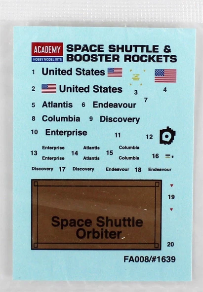 Academy 12707 1/288 Ölçek, Uzay Mekiği ve Roketleri, Plastik Model kiti - Resim 3