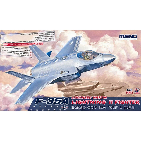 Meng LS-007 1/48 Ölçek, Lockheed Martin F-35A Lightning II Savaş Uçağı, Plastik Model Kiti ürün görseli
