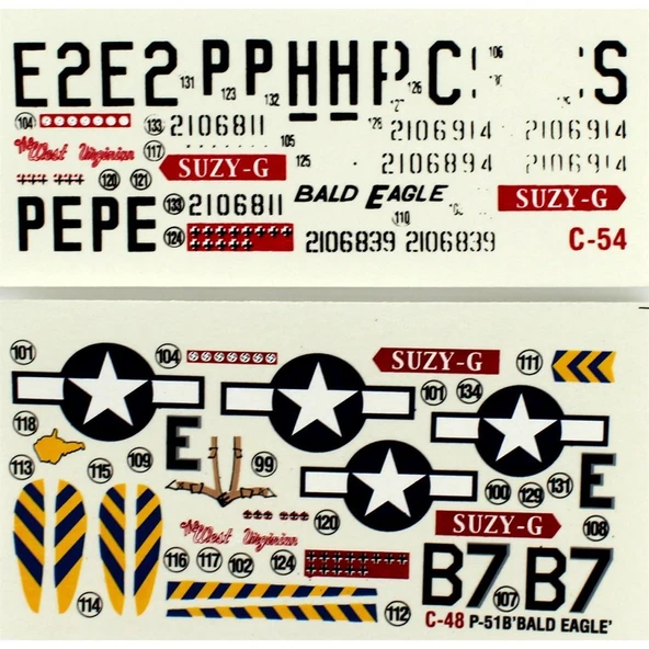 Mistercraft C054 1/72 Ölçek, P-51 B-15 (Bald Eagle) Savaş Uçağı, Plastik Model kiti - 3