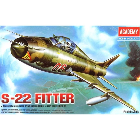 Academy 12612 1/144 Ölçek, SU-22 Fitter Savaş Uçağı, Plastik Model kiti ürün görseli 1