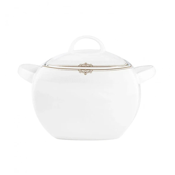 Emsan Fine Bone Estiva Gold 61 Parça 12 Kişilik Kare Yemek Takımı - Resim 3