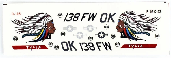 Mistercraft D105 1/72 F-16C-42 (Tulsa Yerlileri) Savaş Uçağı Plastik Model Kiti - 4