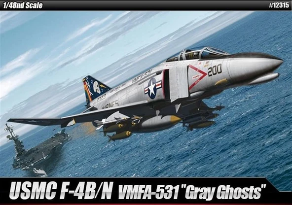Academy 12315 1/48 Ölçek, USN F-4N VMFA-531 Gray Ghosts Savaş Uçağı, Plastik Model kiti ürün görseli