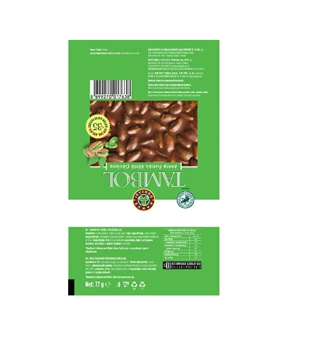 Tambol Bütün Antep Fıstıklı Sütlü Çikolata 77 gr - Resim 2