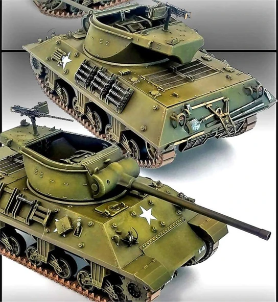 Academy 13501 1/35 Ölçek, M36/M36B2 (Battle of the Bulge) Tankı, Plastik Model kiti - Resim 4