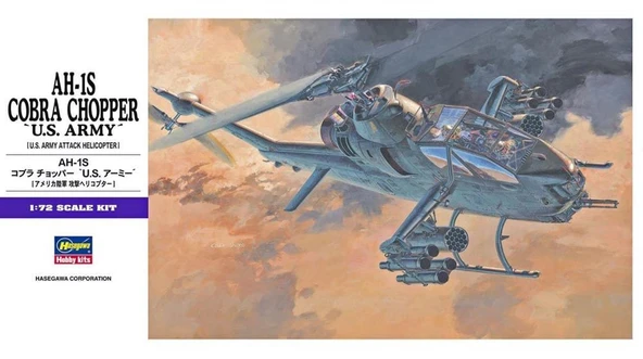 Hasegawa E5 535 1/72 Ölçek, AH-1S Cobra Chopper (ABD Ordusu), Askeri Helikopter Plastik Model Kiti