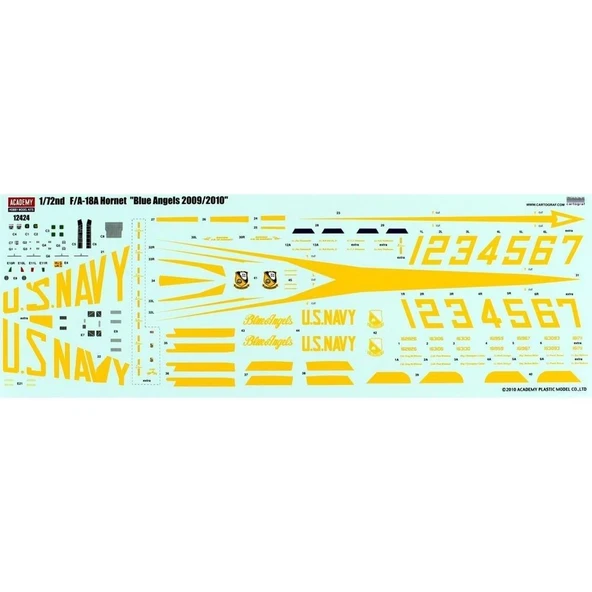 Academy 12424 1/72 Ölçek, U.S. Navy F/A-18A Hornet Savaş Uçağı, Plastik Model kiti - 4