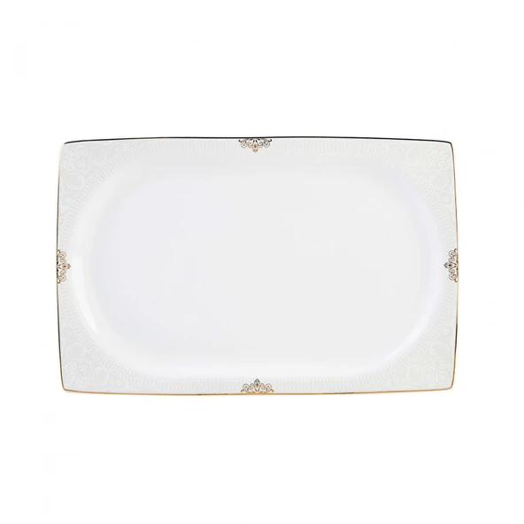 Emsan Fine Bone Estiva Gold 61 Parça 12 Kişilik Kare Yemek Takımı - Resim 6