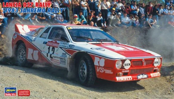 Hasegawa 20299 1/24 Ölçek, Lancia 037 1983 Sanremo Rallisi (Limited Edition), Yarış Aracı Plastik Model Kiti ürün görseli 1