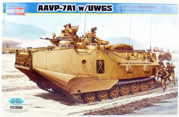 Hobbyboss 82412 1/35 Ölçek, AAVP-7A1 Amfibi Hücum Aracı, Plastik Model Kiti ürün görseli 1