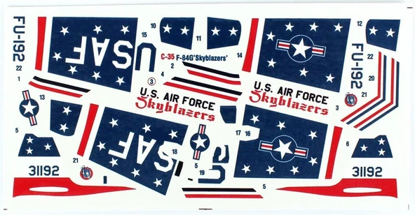 Mistercraft C089 1/72 Ölçek, F-84G Skyblazers Savaş Uçağı, Plastik Model kiti - 4