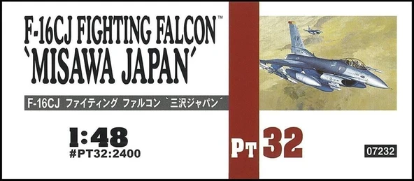 Hasegawa PT32 7232 1/48 Ölçek, F-16CJ Fighting Falcon (Misawa Japan), Savaş Uçağı Plastik Model Kiti ürün görseli 1