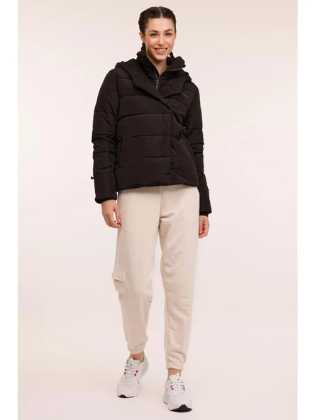 LUMBERJACK KARINA 2SN71 4PR SİYAH KISA KABAN - Resim 4