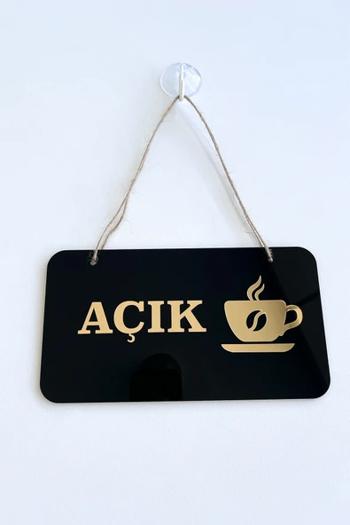 Cafeler ve Kahve Dükkanları İçin Açık Kapalı Kapı Tabelası