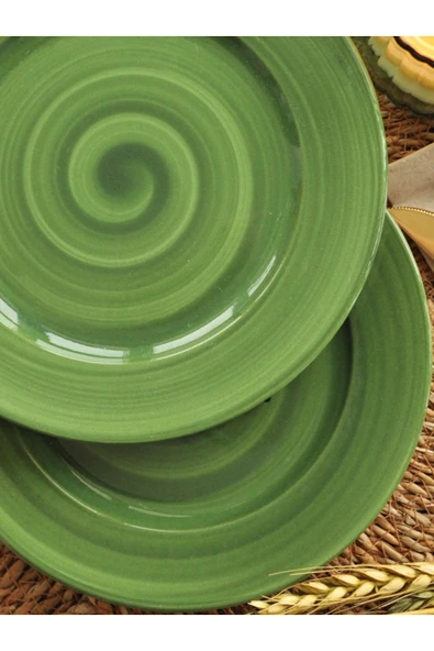 Hisar Dönence Porselen 2 li Pasta Tab. Yeşil 19 cm - 2