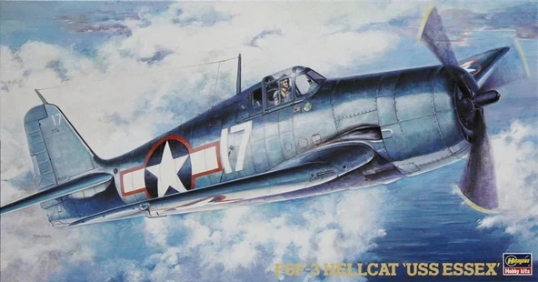 Hasegawa JT34 9134 1/48 Ölçek, F6F-3 Hellcat (USS Essex), Savaş Uçağı Plastik Model Kiti ürün görseli 1