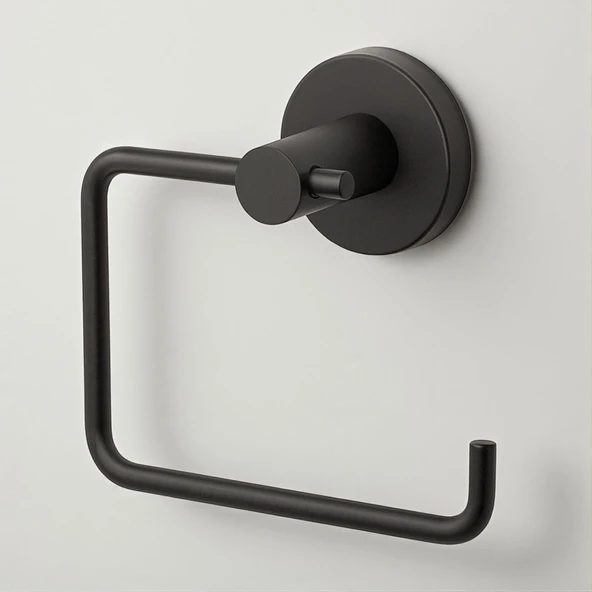 Kapaksız WC Kağıt Aparatı Vidalı Siyah Paslanmaz Metal Duvar Tipi Tuvalet Kağıtlık Banyo Aksesuarı ürün görseli