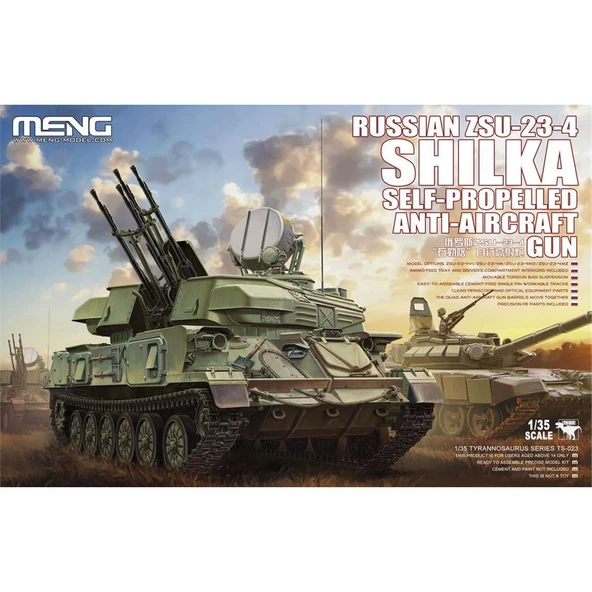 Meng TS-023 1/35 Ölçek, Rus ZSU-23-4 (Shilka) Uçaksavar Tankı, Plastik Model Kiti ürün görseli