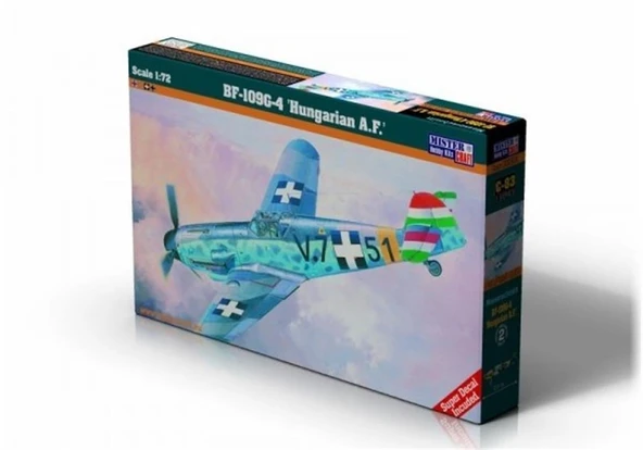 Mistercraft C083 1/72 Ölçek, BF-109G-4 (Hungarian A.F.) Savaş Uçağı, Plastik Model kiti ürün görseli 1