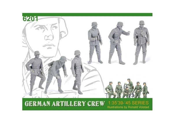 Dragon 6201 1/35 Ölçek, Alman Topçu Mürettebatı Asker Figürleri Plastik Model Kiti - Resim 3