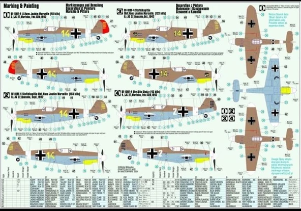 Mistercraft C040 1/72 Ölçek, BF-109F-4/trop (Marseille) Savaş Uçağı, Plastik Model kiti - 2